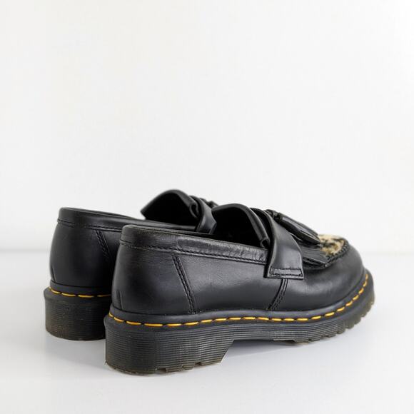 Doc Martens Loafers Adrian 26234021 7 Black Leopard GUC Tassel Shoes Academia - Picture 13 of 14
